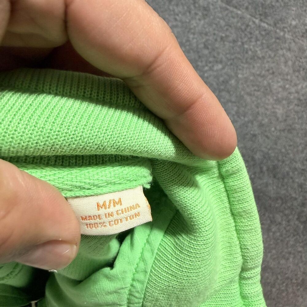 Tommy Bahama Sweatshirt Mens Medium Green Relax 1/4 Zip Mock Neck Pullover Logo - Picture 9 of 11
